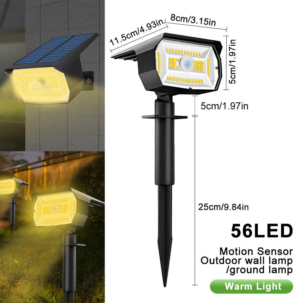LED Solar Landscape Lights Outdoor IP65 Waterproof Solar Light with 3 Modes Solar Garden Spotlight for Yard Lawn Walkway