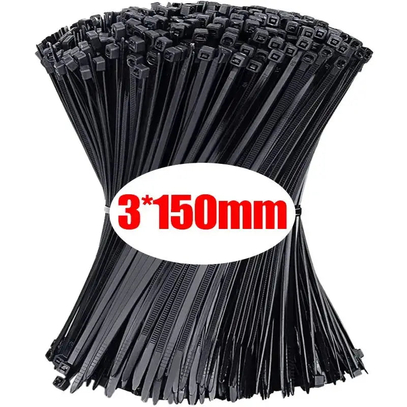 Nylon Cable Ties Self-locking Cord Ties Straps Adjustable Cables Fastening Loop Home Office Wire Zip Ties Wholesale