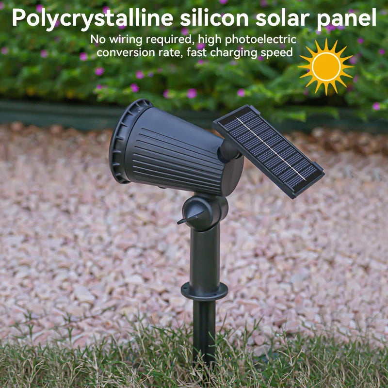 Solar LED Spotlight Outdoor IP65 Waterproof Adjustable Brightness Landscape Light for Garden Yard Path Lawn Decor