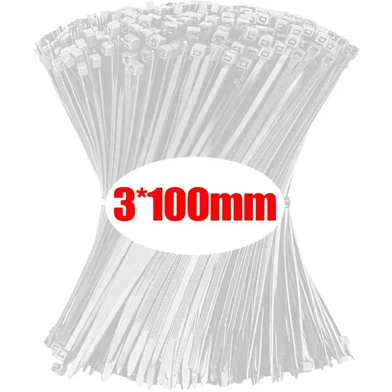 Nylon Cable Ties Self-locking Cord Ties Straps Adjustable Cables Fastening Loop Home Office Wire Zip Ties Wholesale