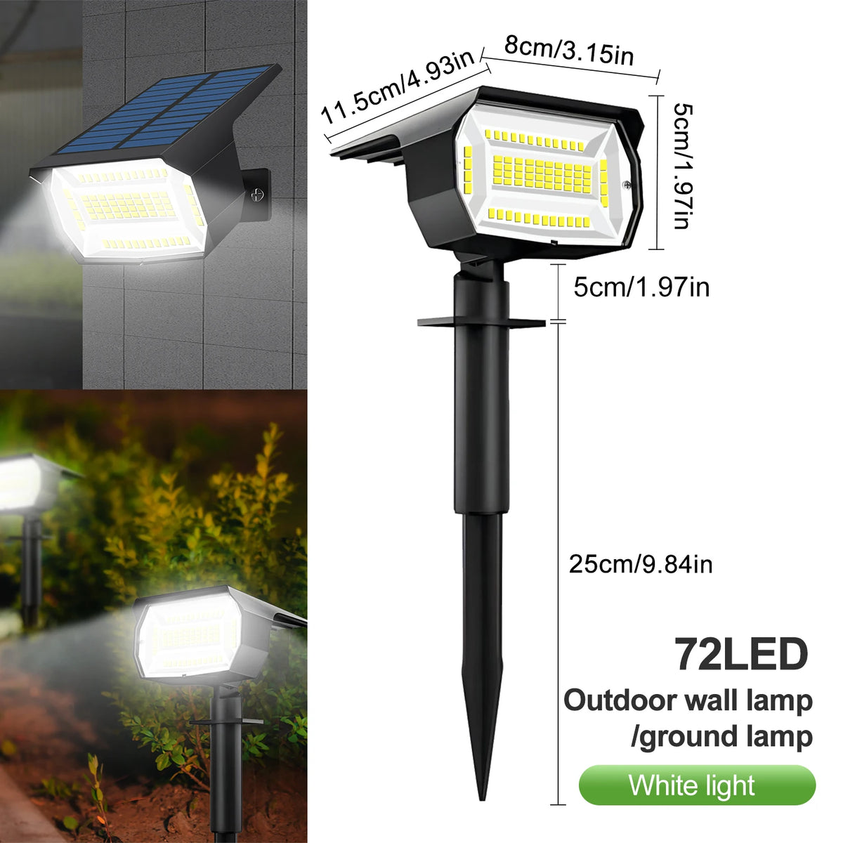 LED Solar Landscape Lights Outdoor IP65 Waterproof Solar Light with 3 Modes Solar Garden Spotlight for Yard Lawn Walkway