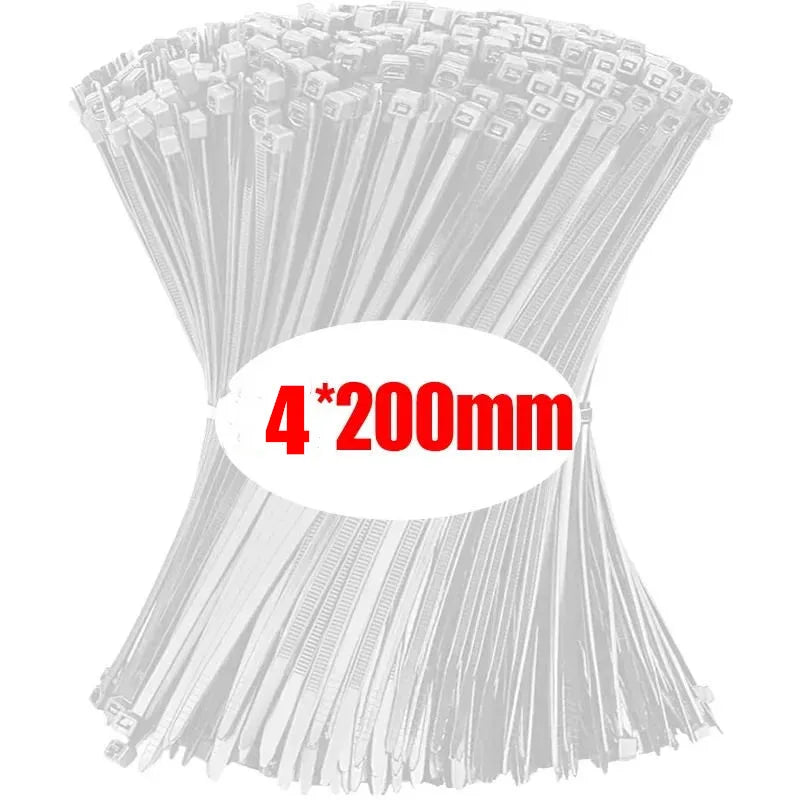 Nylon Cable Ties Self-locking Cord Ties Straps Adjustable Cables Fastening Loop Home Office Wire Zip Ties Wholesale