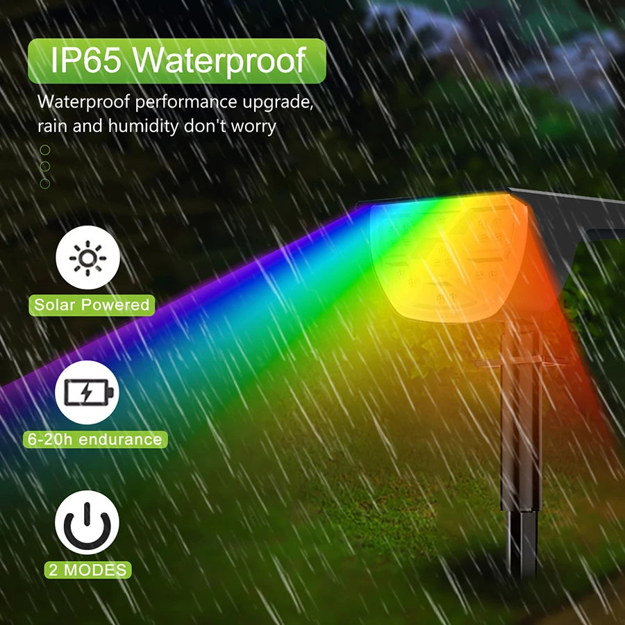 LED Solar Landscape Lights Outdoor IP65 Waterproof Solar Light with 3 Modes Solar Garden Spotlight for Yard Lawn Walkway