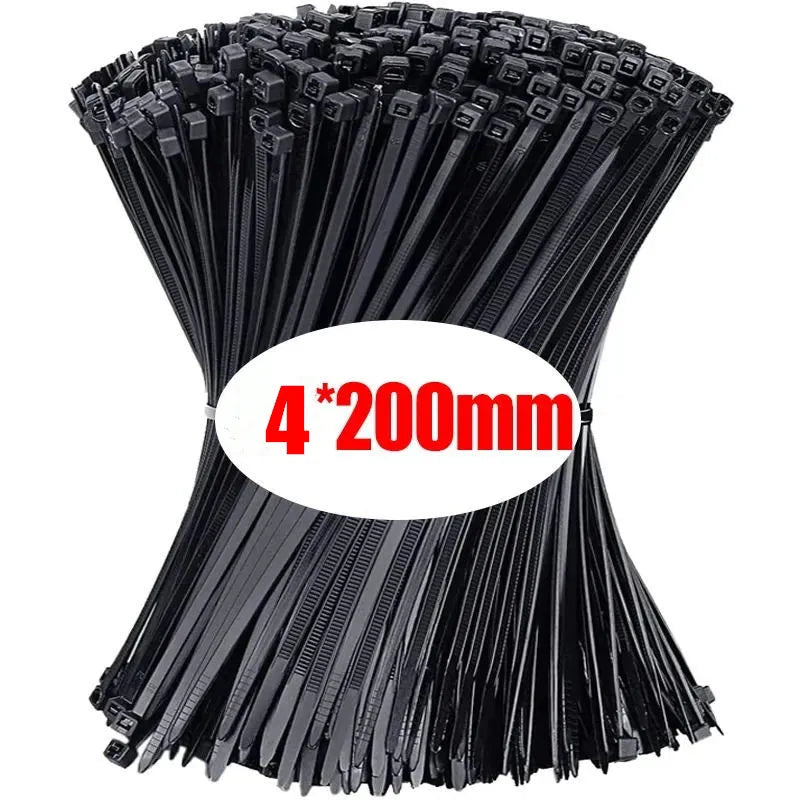 Nylon Cable Ties Self-locking Cord Ties Straps Adjustable Cables Fastening Loop Home Office Wire Zip Ties Wholesale