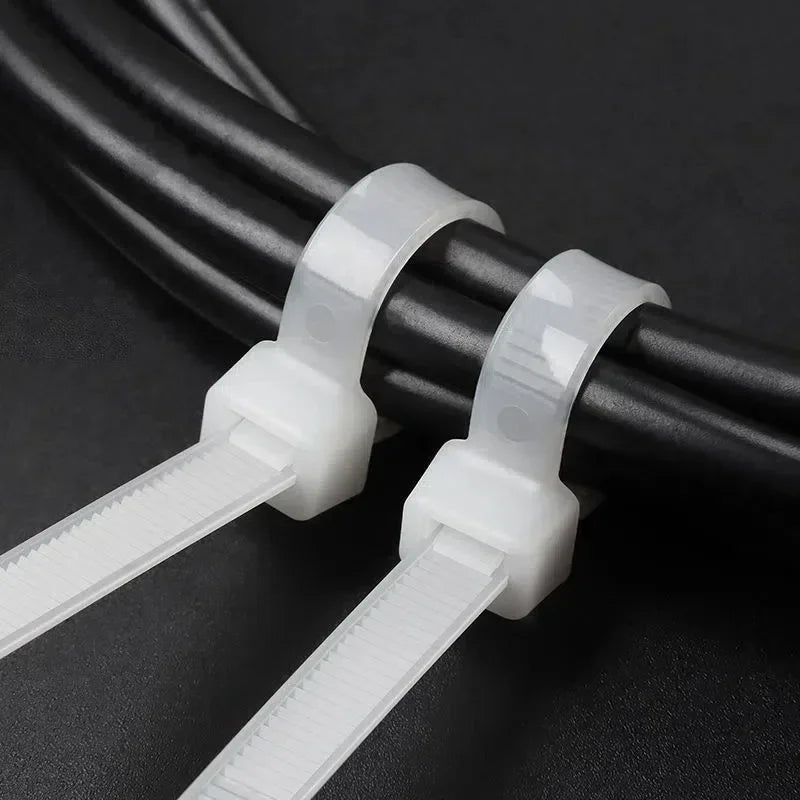 Nylon Cable Ties Self-locking Cord Ties Straps Adjustable Cables Fastening Loop Home Office Wire Zip Ties Wholesale