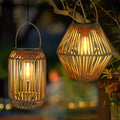 Waterproof Solar Lantern for Outside Hanging Woven Lantern Lamp Decoration for Garden Yard