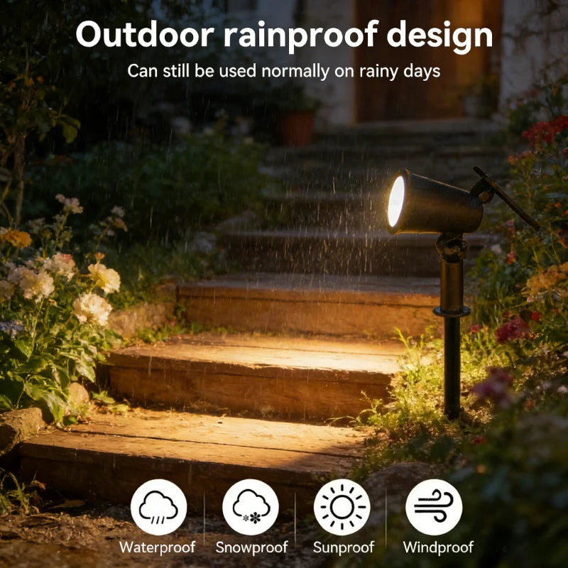 Solar LED Spotlight Outdoor IP65 Waterproof Adjustable Brightness Landscape Light for Garden Yard Path Lawn Decor