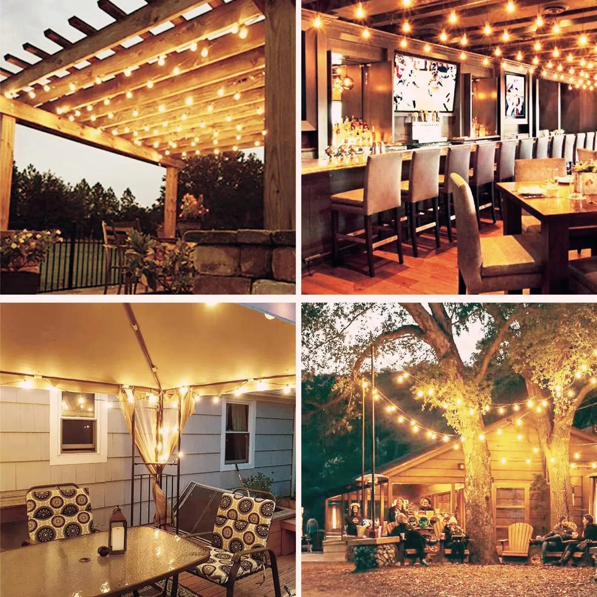 Outdoor LED Waterproof String Light EU Plug Shatterproof Light Bulb Garden Fairy String Lights for Patio Festoon Party Decor