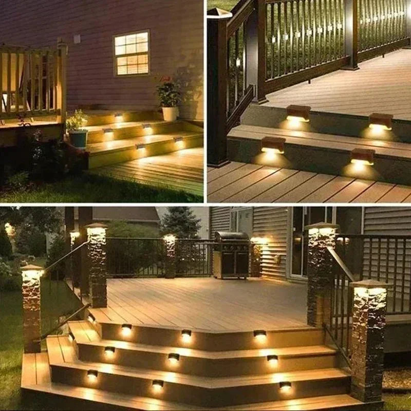 Solar LED Lights Outdoor Garden Light Deck Lamp Solar Stairs Light Waterproof Solar Step Lamp Patio Garden Decor