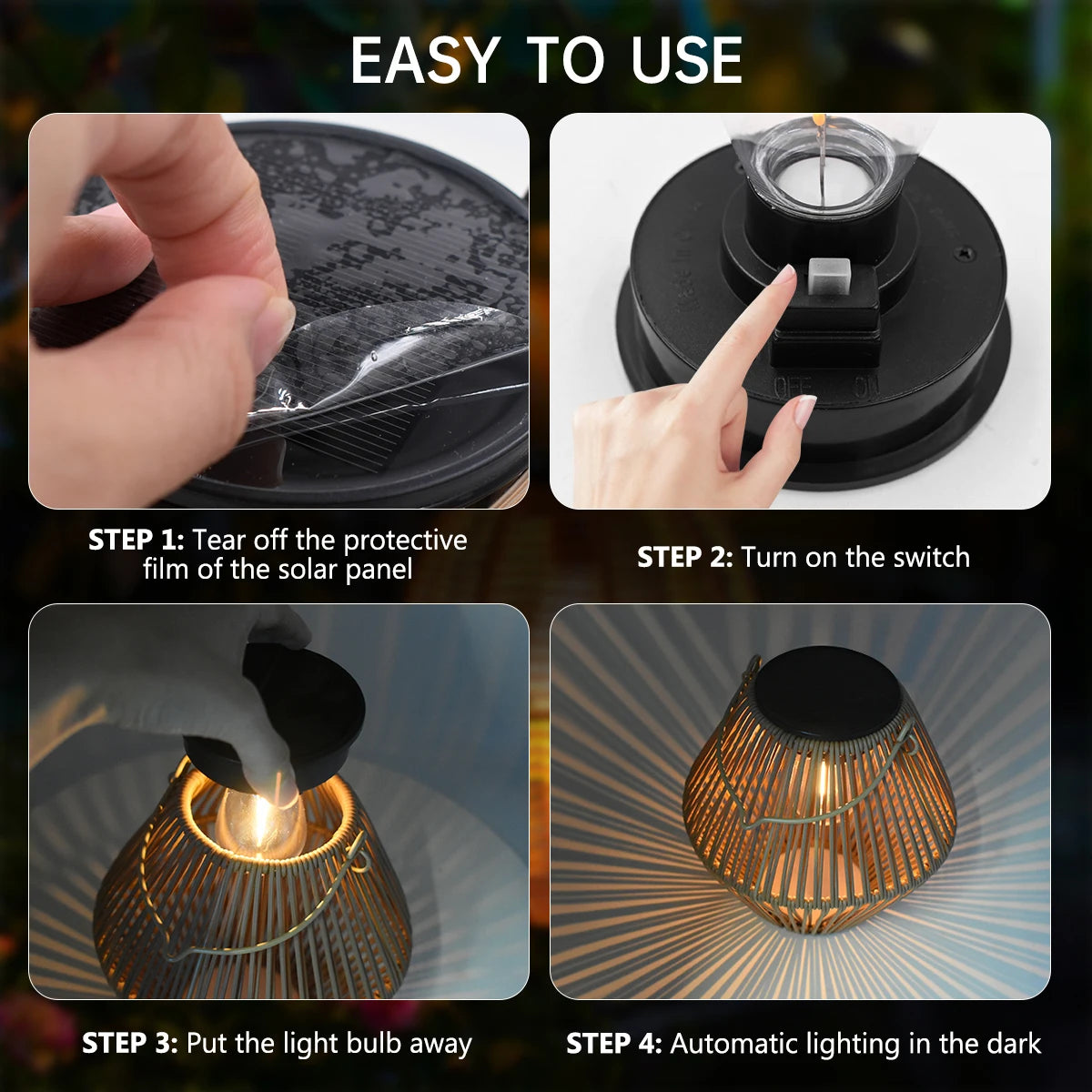 Waterproof Solar Lantern for Outside Hanging Woven Lantern Lamp Decoration for Garden Yard